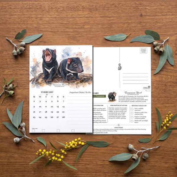 2027 Tasmanian Watercolour Calendar Kit – DIY Australian Wildlife Calendar