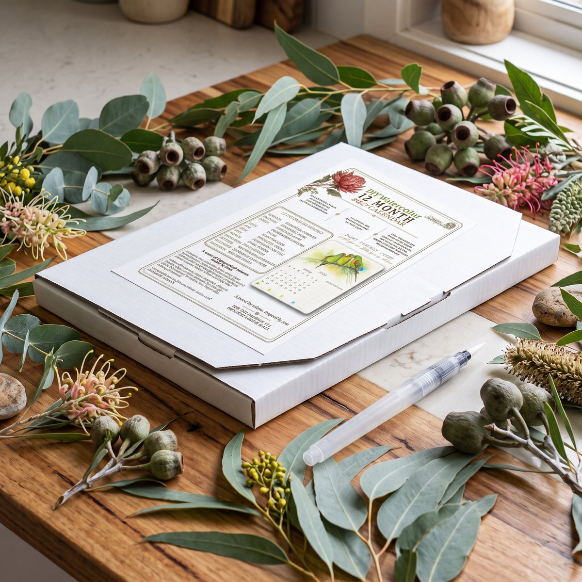 2027 Tasmanian Watercolour Calendar Kit – DIY Australian Wildlife Calendar, christmas gift calendar