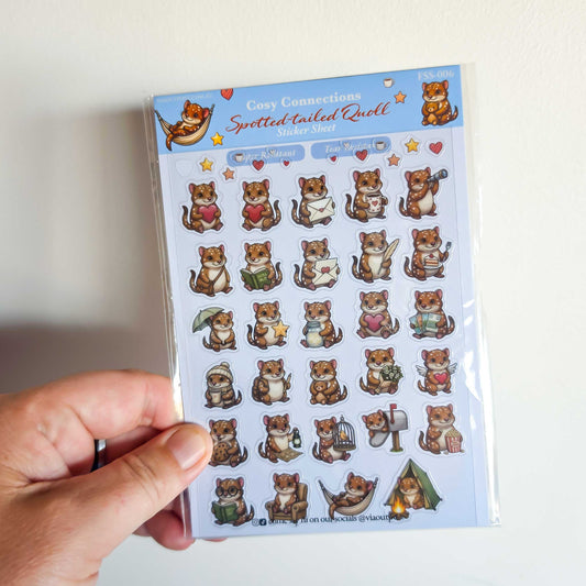 Cosy cute Spotted tailed Quoll Sticker Sheet