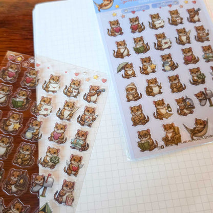 Spotted-tailed Quoll Sticker Sheet (Realistic & Cosy/Cute Styles)