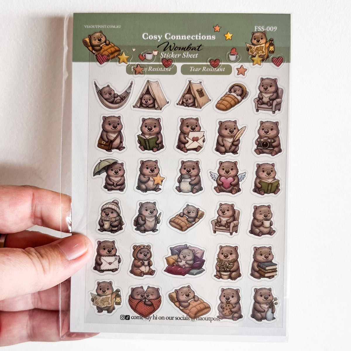 Cosy Cute Wombat Sticker Sheet