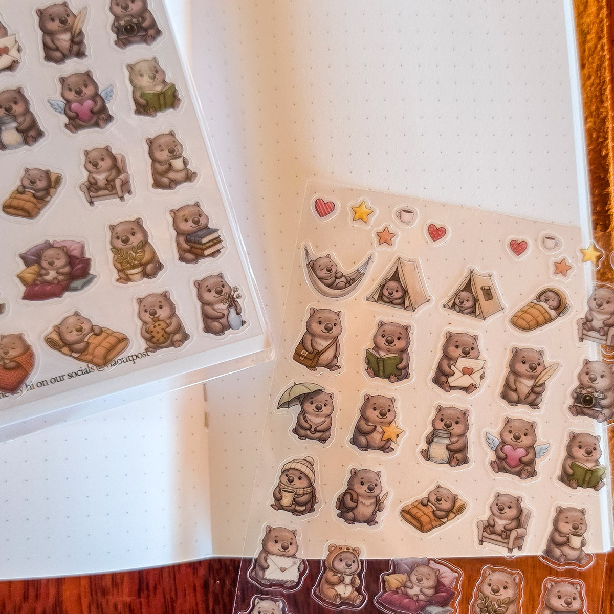 Wombat Sticker Sheet (Realistic & Cosy/Cute Styles)